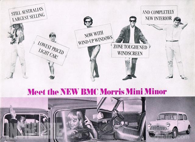 A basic brochure was produced highlighting the key features of the Morris Mini Minor.