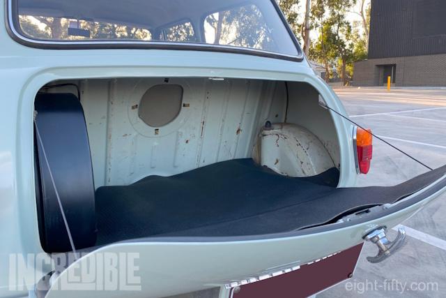 Inside the boot was not resprayed, retaining the original paint and wear from its service life.