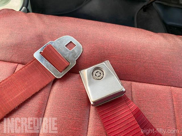 A set of period BMC seat belts have been fitted as part of the restoration.