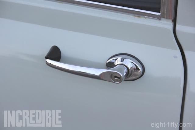 The exterior passenger door handle featured a key lock on PMG specification cars.
