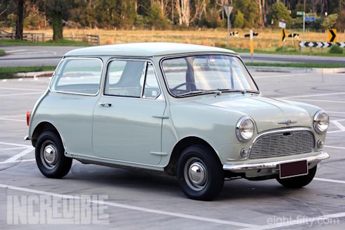 It is common to find a basic model in a non-standard BMC colour, such as Birch Grey of the PMG Department.