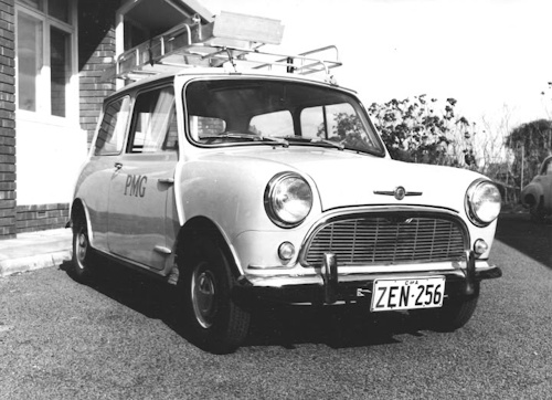 A Morris 850 in service with PMG Department, fitted with a roof rack (ZEN256) (image: P. Van Den Akker)