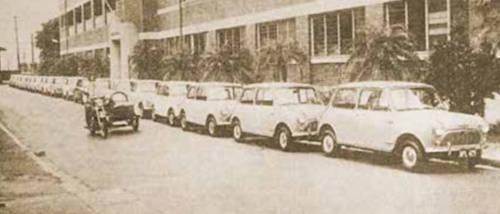 A delivery of 19 Morris 850s for Queensland Police (The BMC Rosette, June 1963).