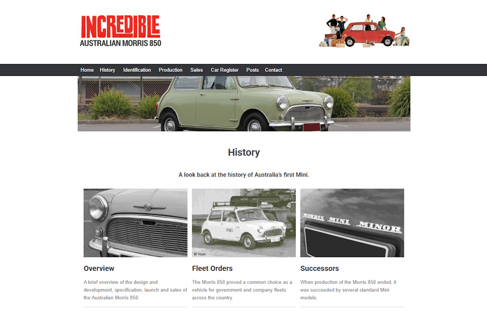 A series of History pages have been published on the Australian Morris 850, including an overview, fleet orders and successor models.